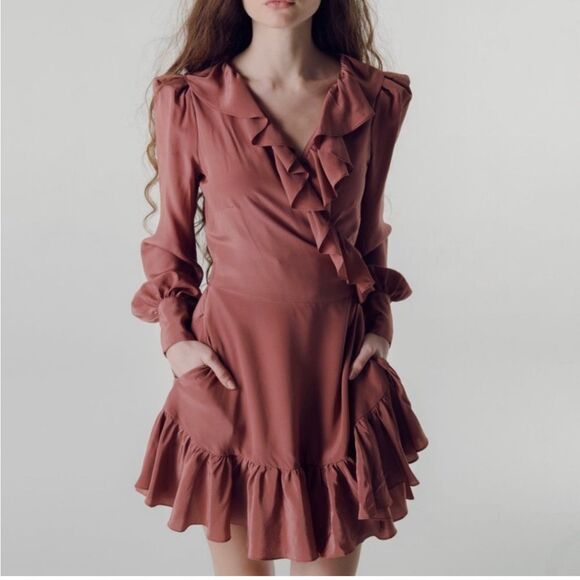 Selkie Brown Wrap Dress size S - Picture 1 of 13